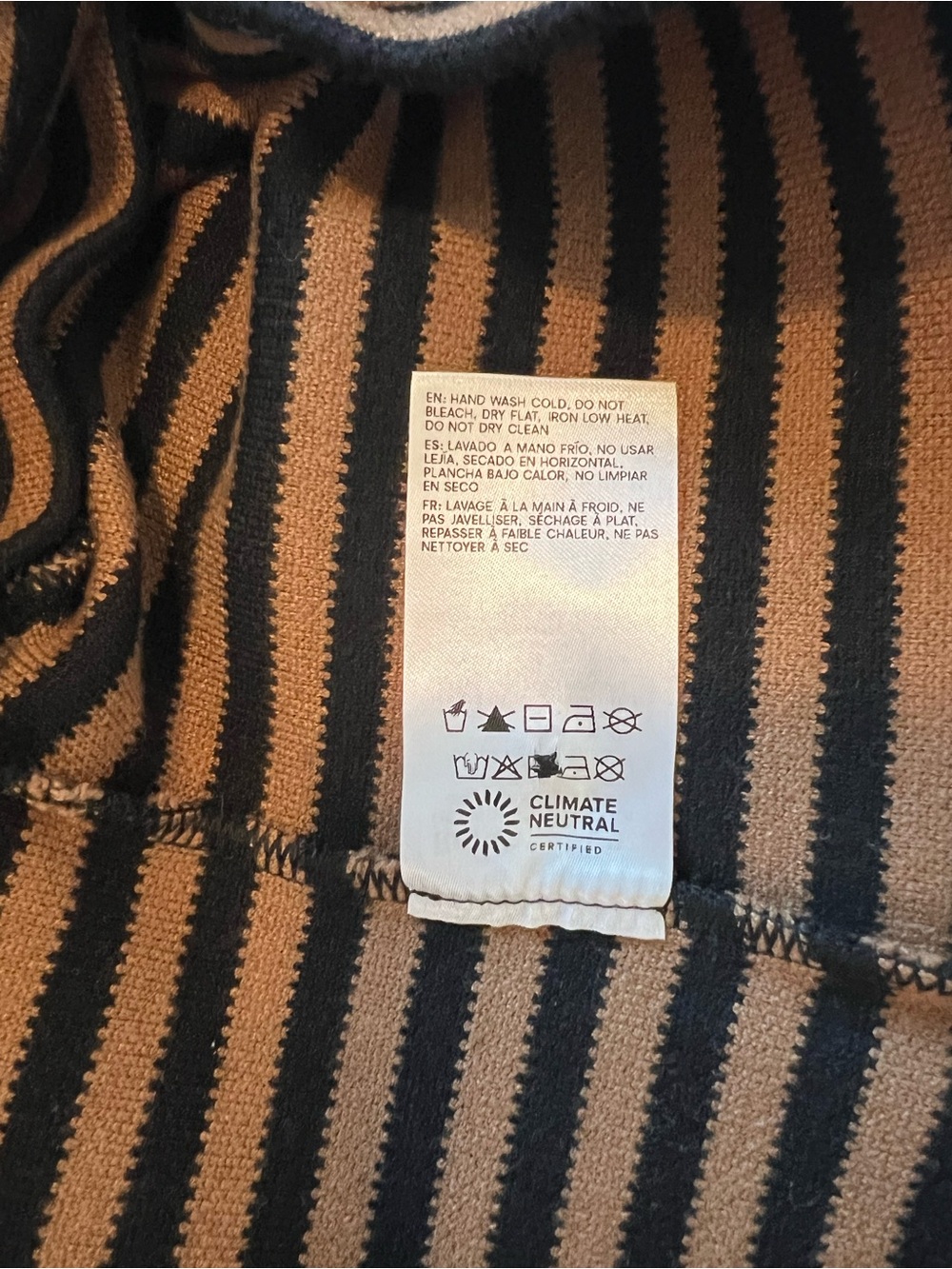 Reformation Anna Rugby Shirt - Black and Tan Stripe - Picture 7 of 7